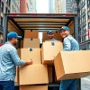 Showcase of Best movers nyc expertly organizing boxes in vibrant New York City.
