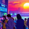 Découvrez un nouveau site de paris sportif avec une interface moderne et dynamique au cœur d'une ville animée.