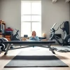 Elevate workouts with stylish home gym equipment in a bright, organized space.