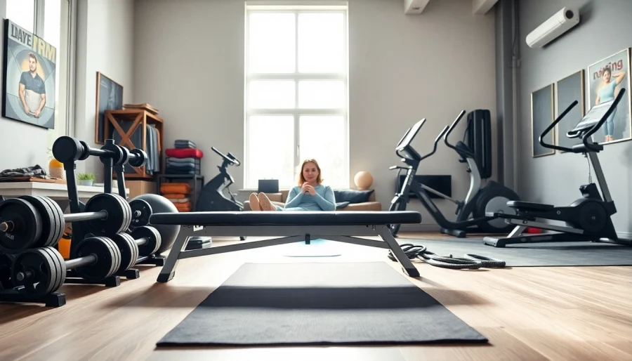 Elevate workouts with stylish home gym equipment in a bright, organized space.
