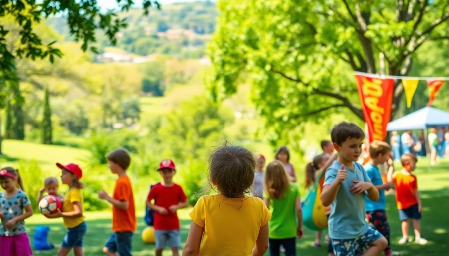 Families enjoying a vibrant wildfire event perth filled with outdoor activities in a scenic park.