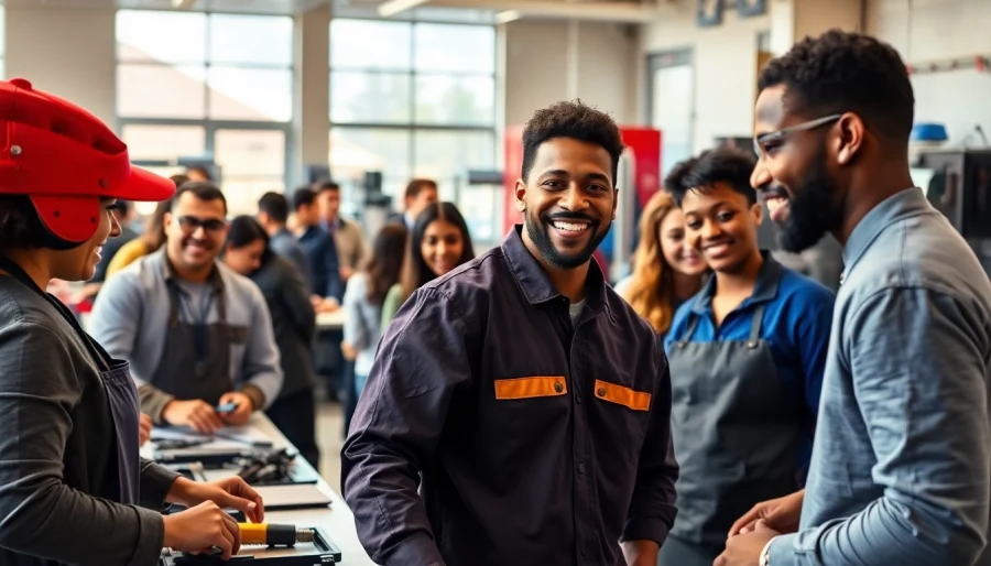 Students learning at trade schools in southern California, showcasing diverse hands-on training.