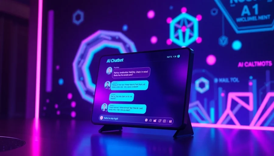 Engage with an interactive NSFW AI chat displayed on a vibrant digital screen.