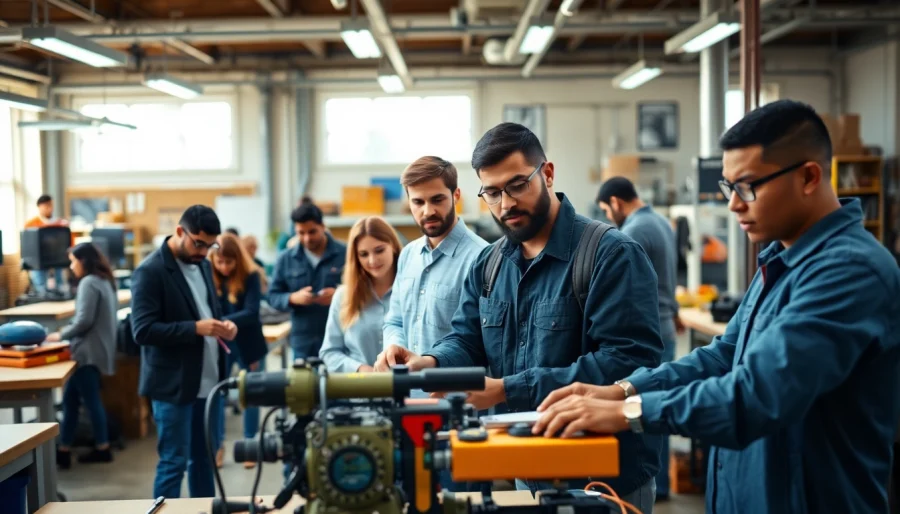 Students collaborating at a Trade School Tennessee, showcasing hands-on learning in a vibrant environment.