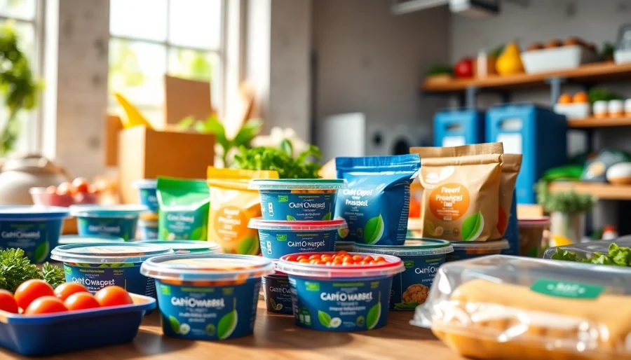 Showcasing innovative food packaging Sydney with vibrant containers and eco-friendly materials
