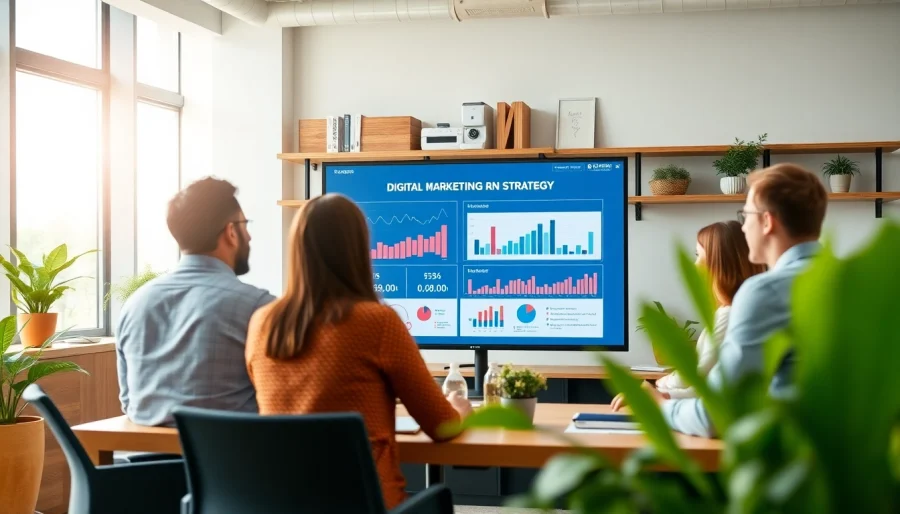 Engaging team working on Legal Marketing strategies in a modern office setting.